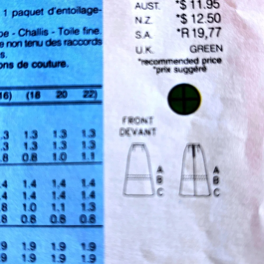 Butterick 3567 90s Minimalist A-Line Skirts 18-20-22 Preppy Dark Academia Retro